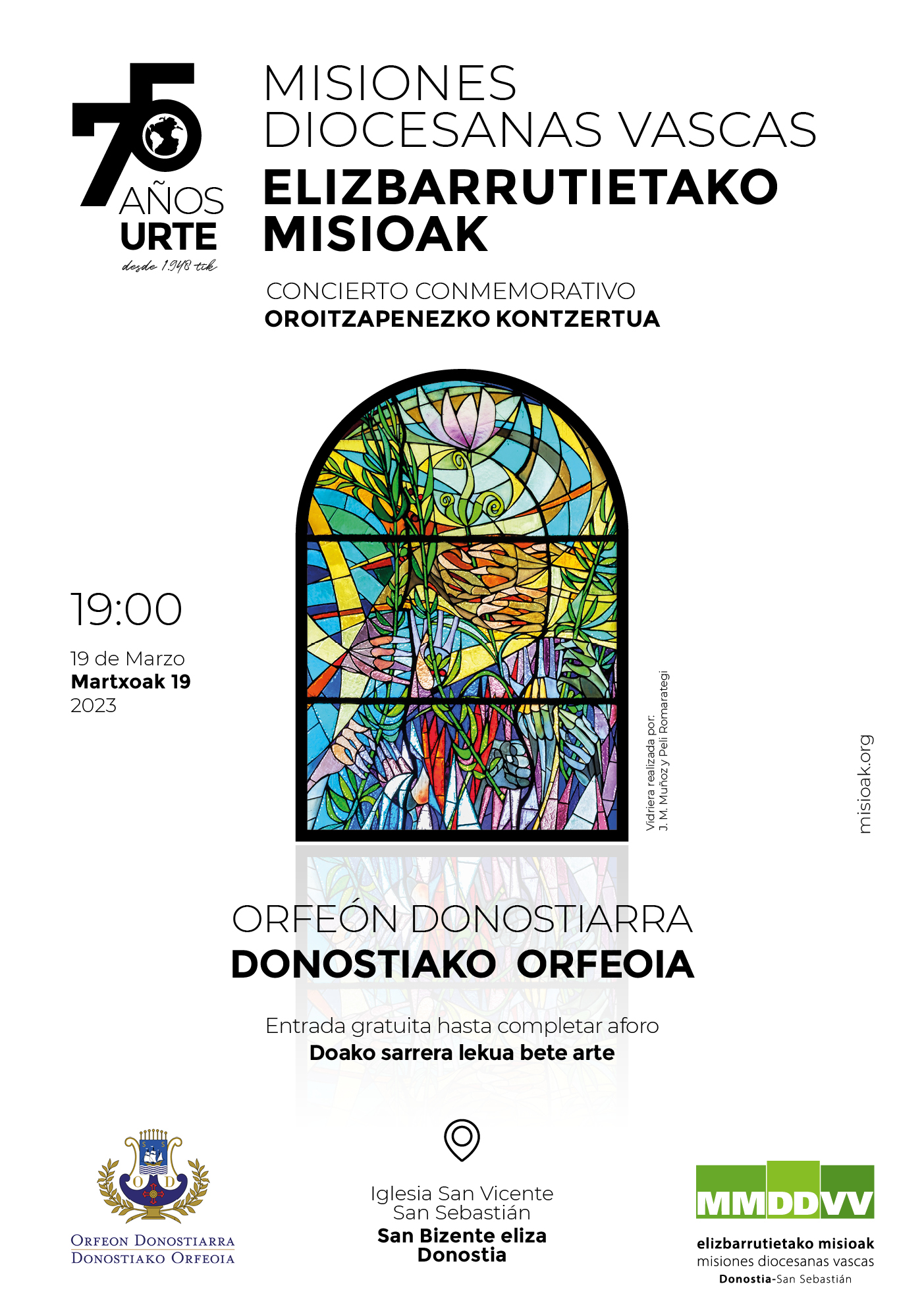 ORFEÓN DONOSTIARRA CONCIERTO CONMEMORATIVO 75 años de MISIONES DIOCESANAS VASCAS